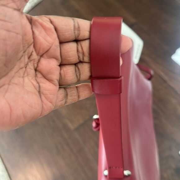 LIA NUMA Italian Red Smooth Leather Flap Crossbody Bag NWT - Picture 5 of 10